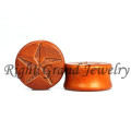 China Suppliers 16mm Brown Color Leaf Fake Wooden Plugs